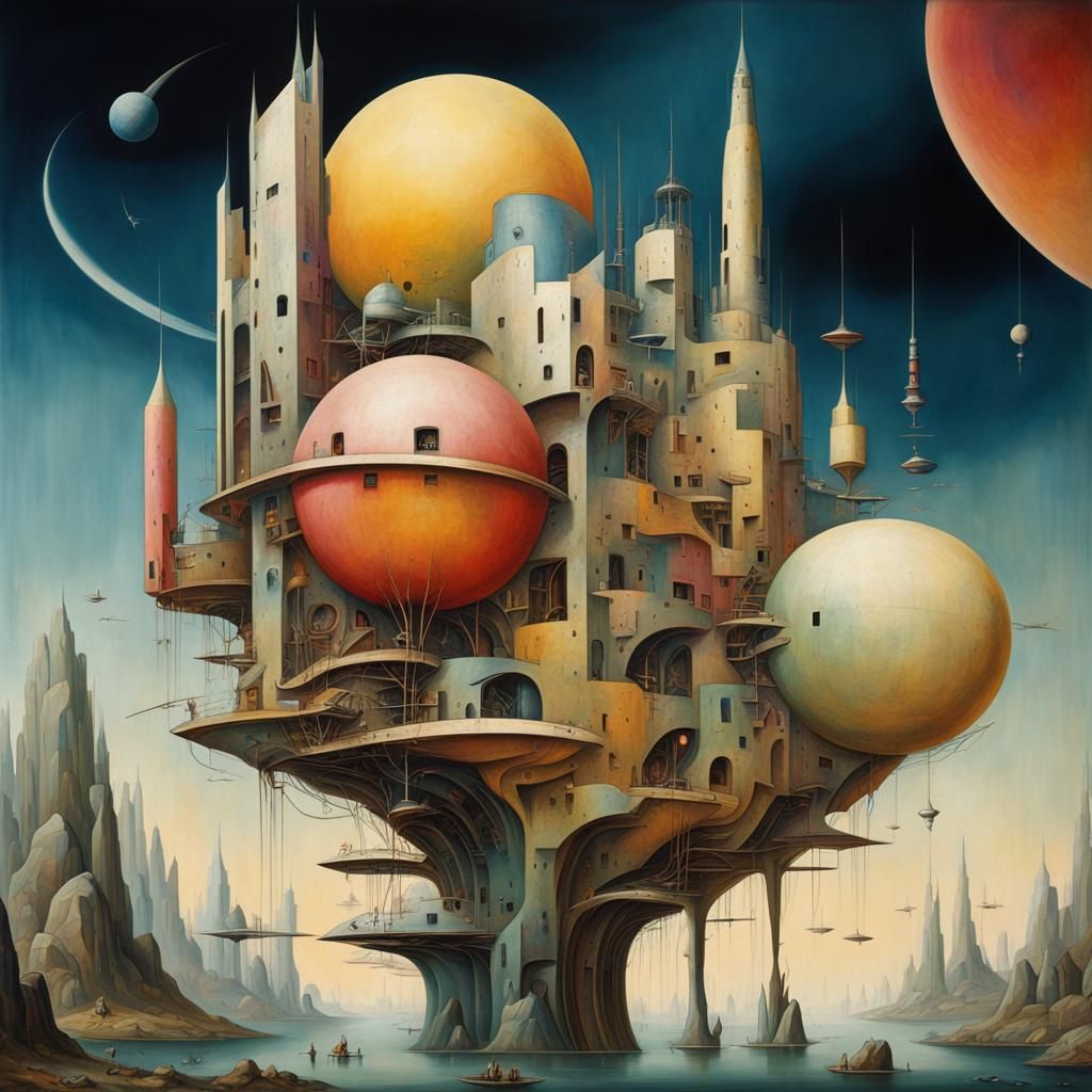 Detailed Mural Painting in Art Deco Style