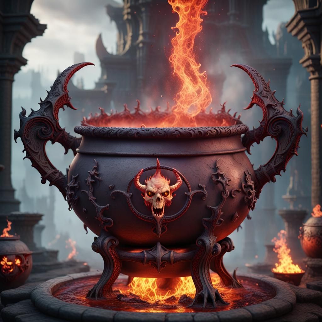 Demonic Cauldron: Detailed Matte Painting