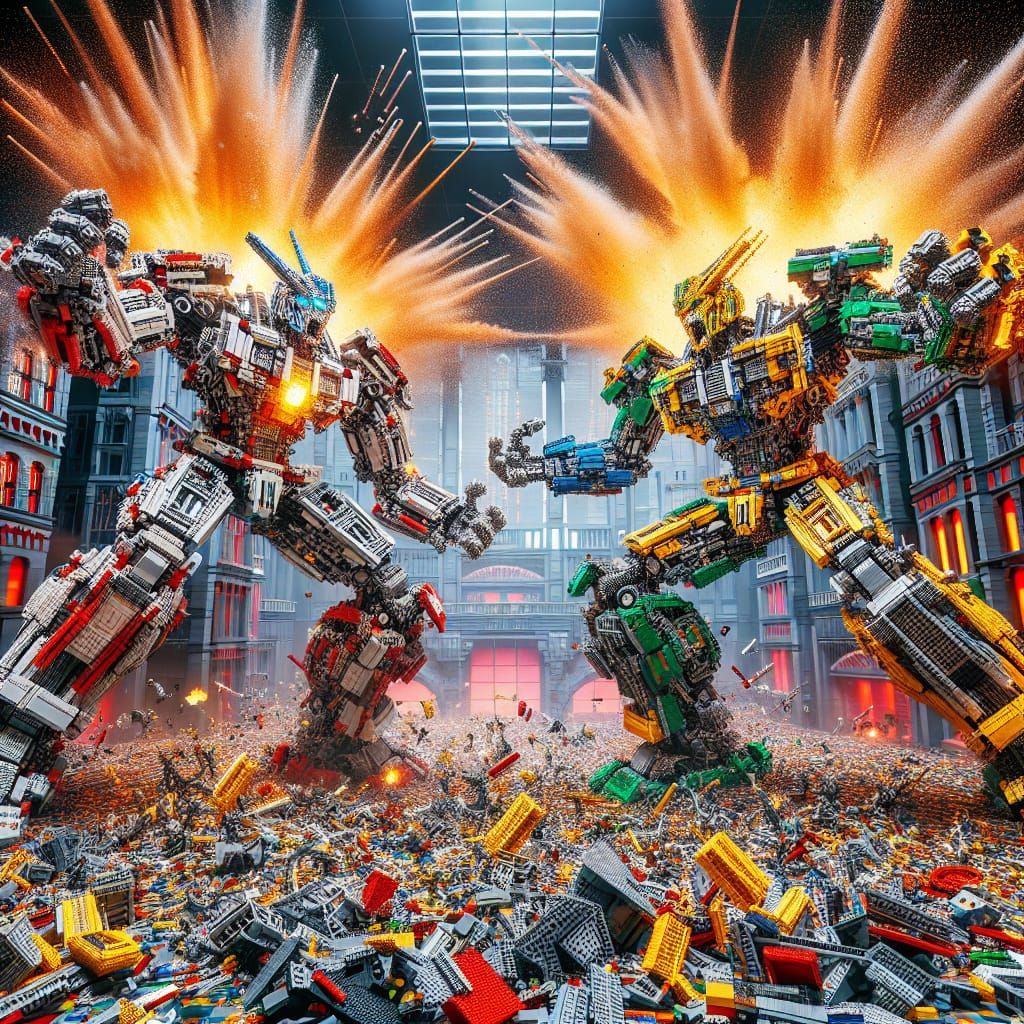 Lego Robots Duel in Brick City