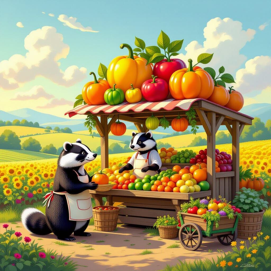 Enchanted Farmstand with Glowing Produce