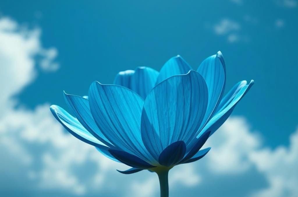 Blue Flower Against Blue Sky: Digital Matte Painting