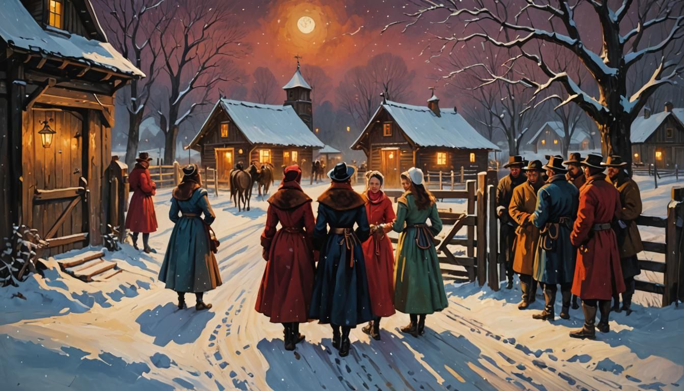 Impressionist Painting of Devils at Farm Gate