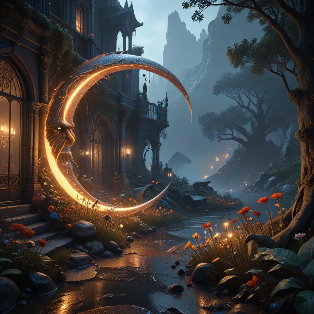 Enchanted Symbolist Landscape in Unreal Engine 5 Style