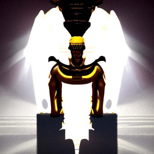 Golden Egyptian God in 3D Rendering