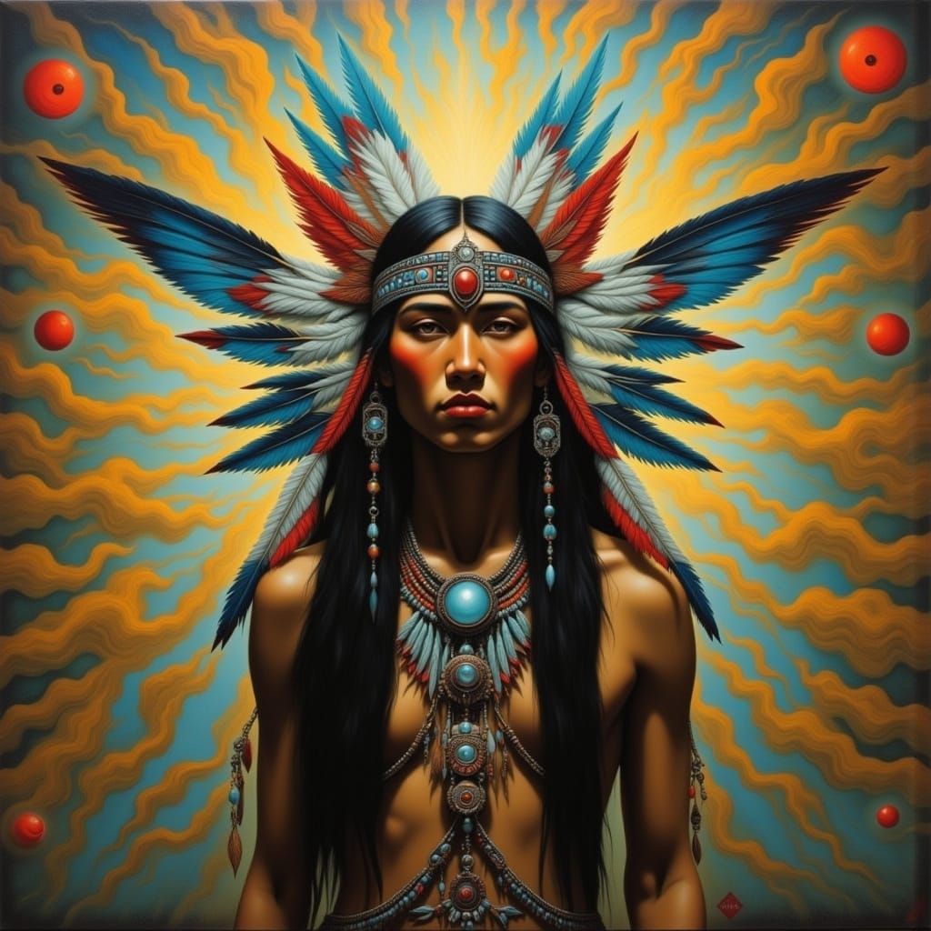Native American Fairy in Abstract Thunder Style