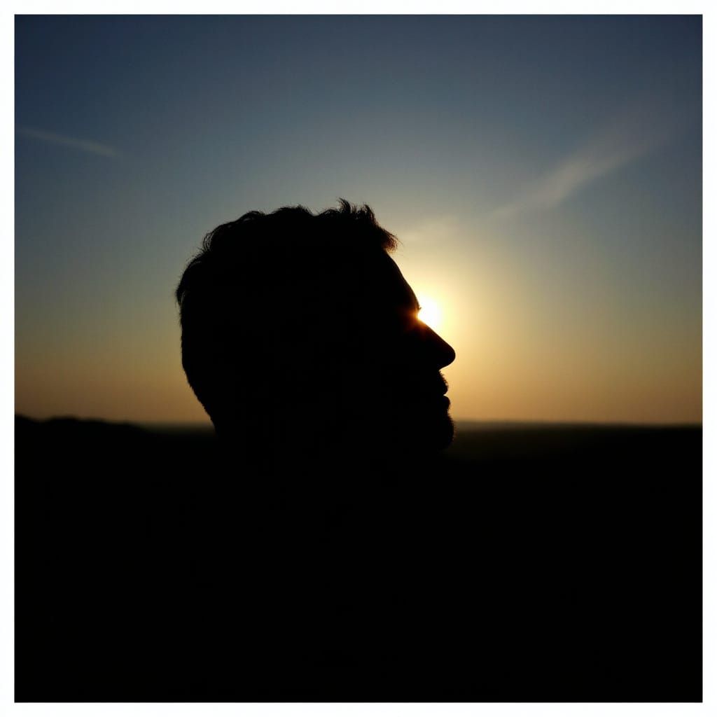 Abstract Portrait with Crepuscular Ray Background