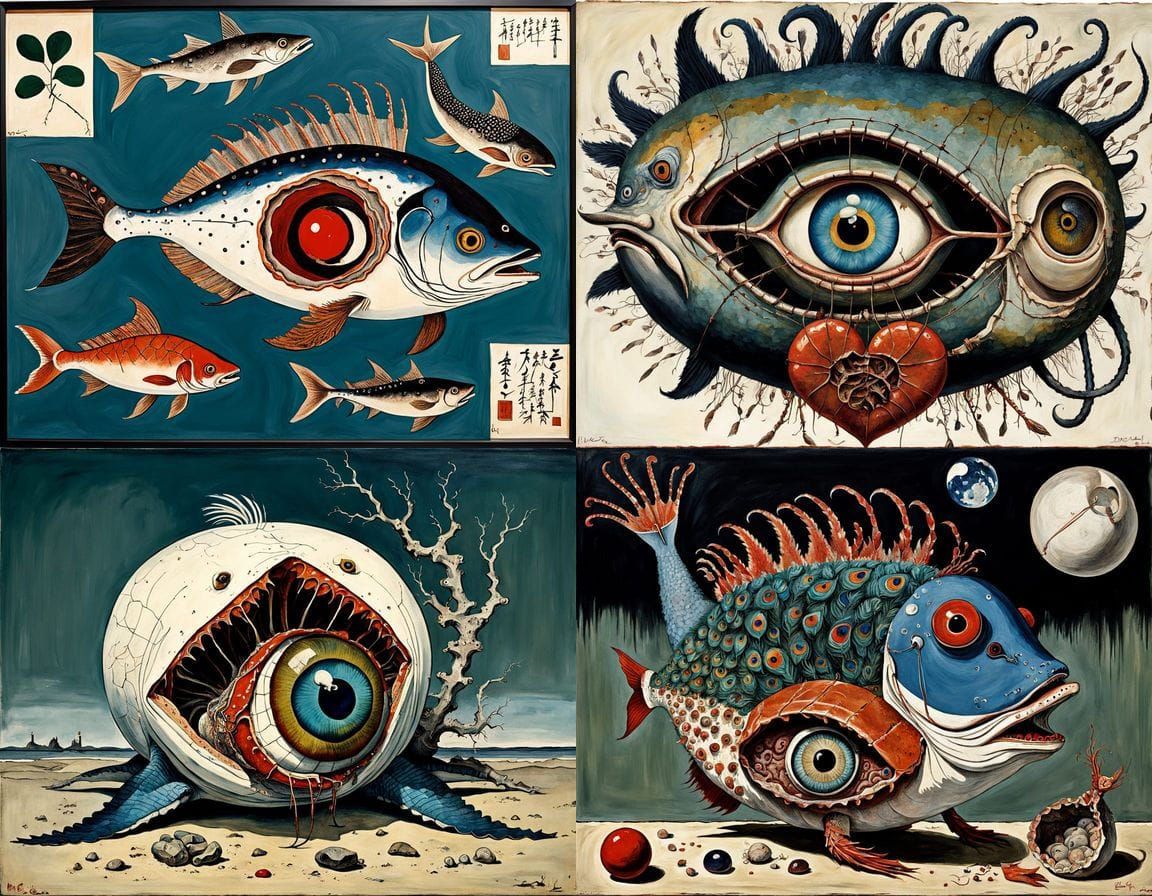 Mythical Hybrid Creature in Ukiyo-e Style