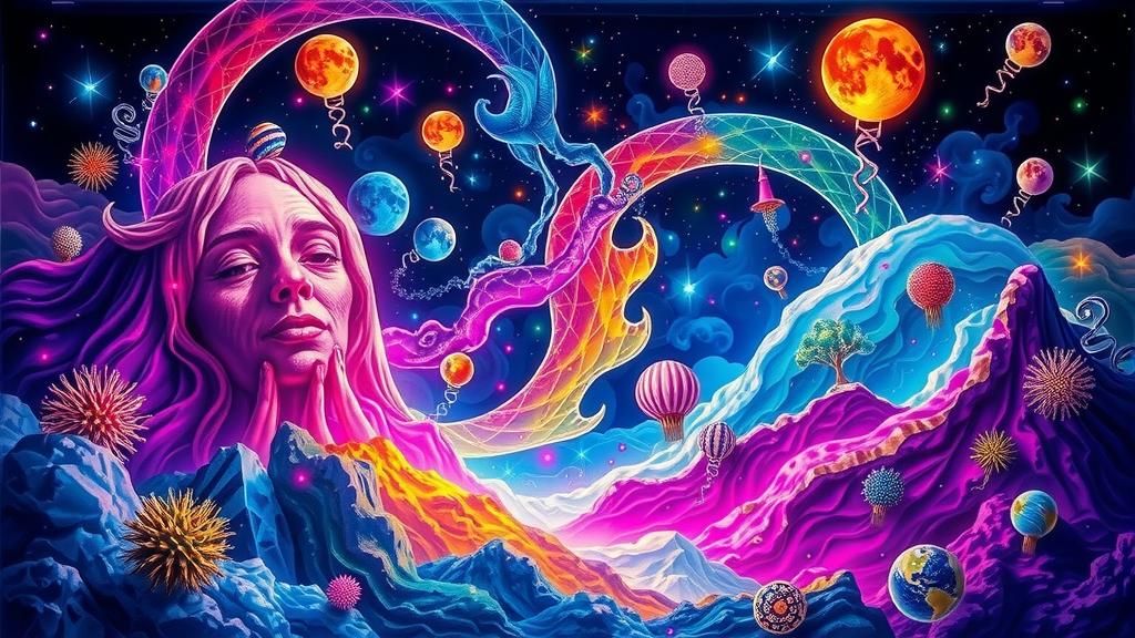 Luminescent Biometric Dreamland Resin Art