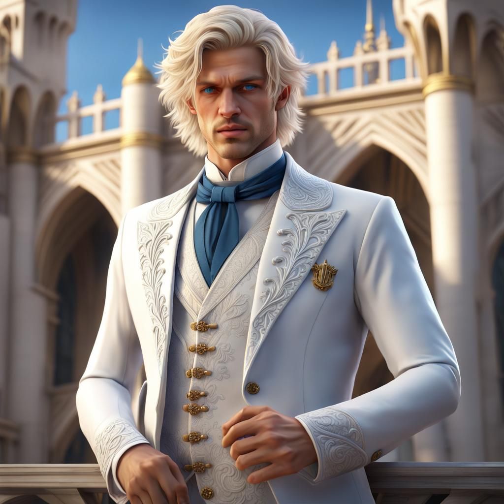 Portrait of a Handsome Young Man in Palace