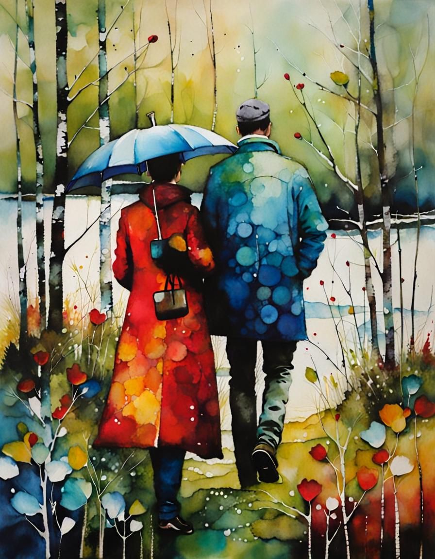 New Brunswick Spring Landscape in Encaustic Style