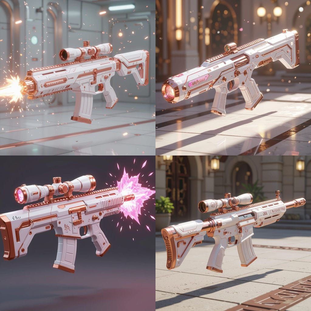 Pearlescent Psionic Rifle with Rose-Gold Accents