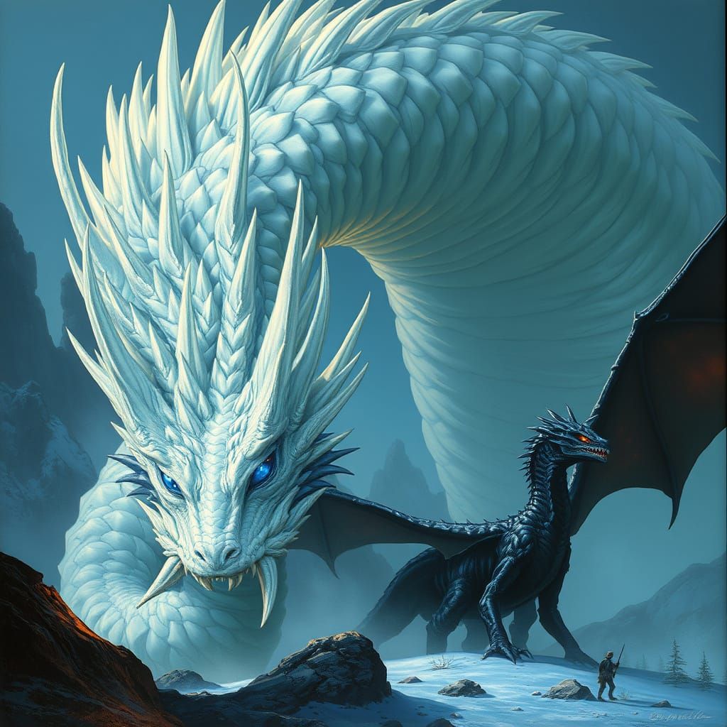 Epic Dragons in Digital Fantasy Art Style