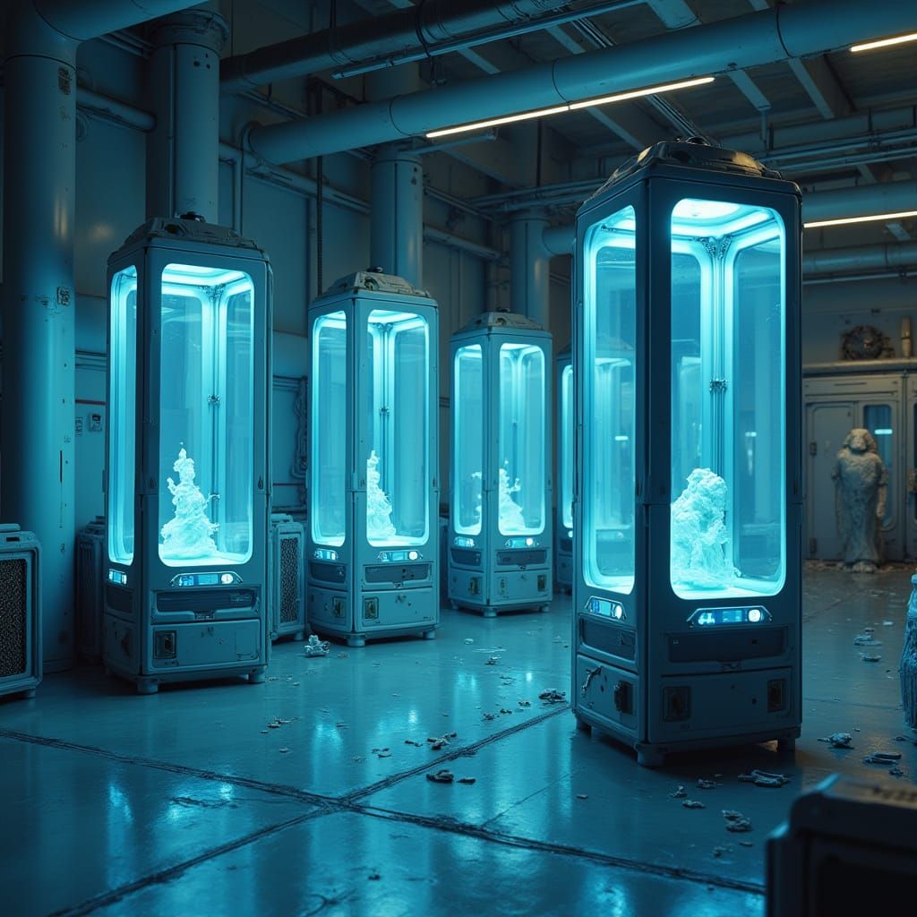 Sleek Modern 3D Printers in Futuristic Laboratory Setting
