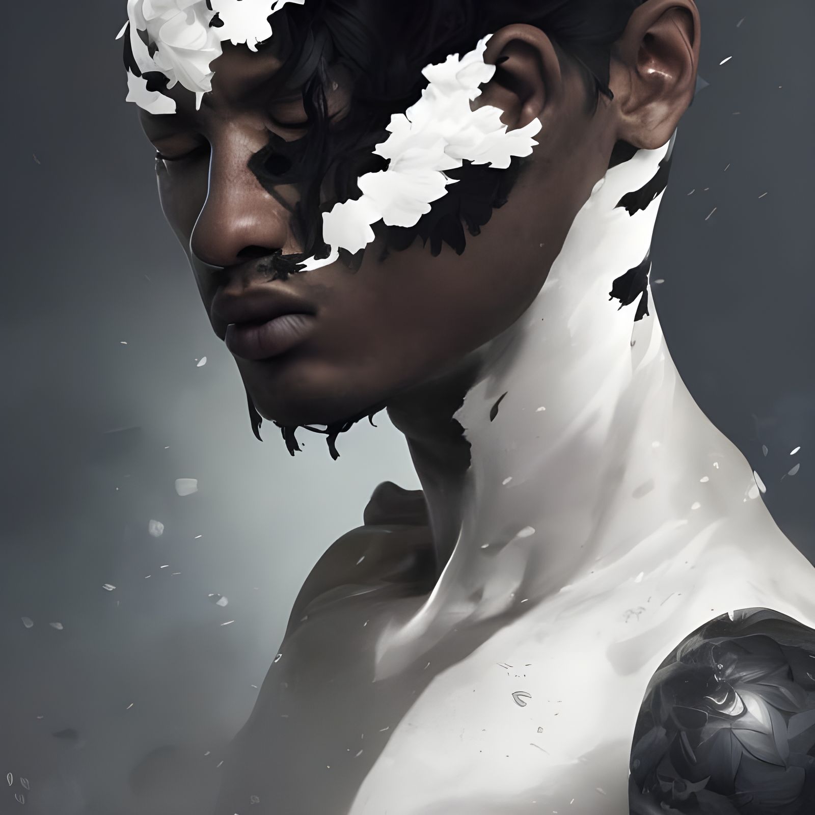 Yin Yang Fighter Portrait in Art Nouveau Style