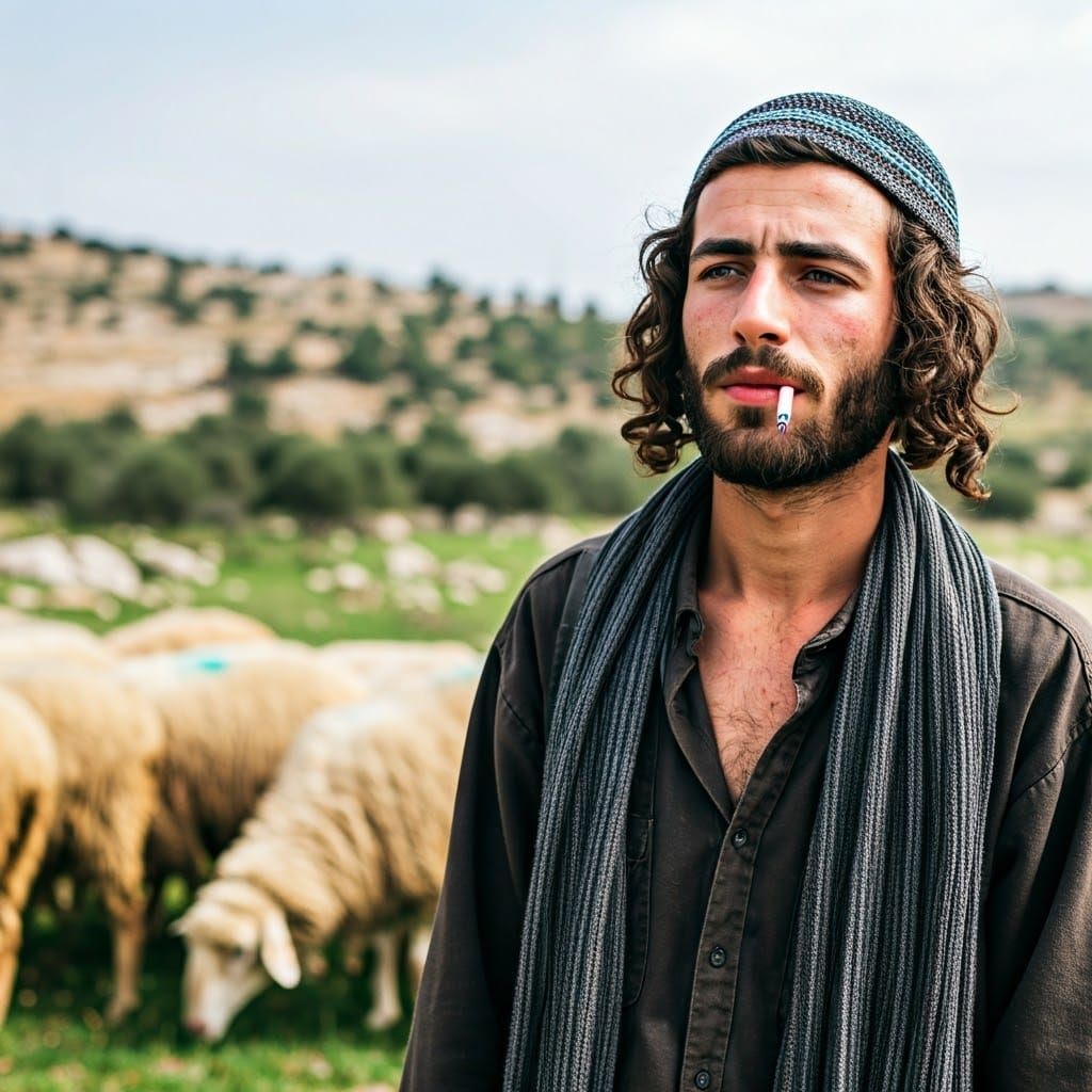 Hilltop Youth in Judean Landscape