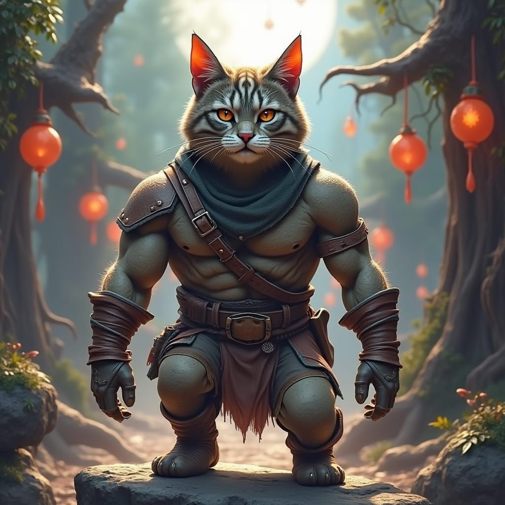 Moonlit Renegade in Mystical Forest: Matte Painting