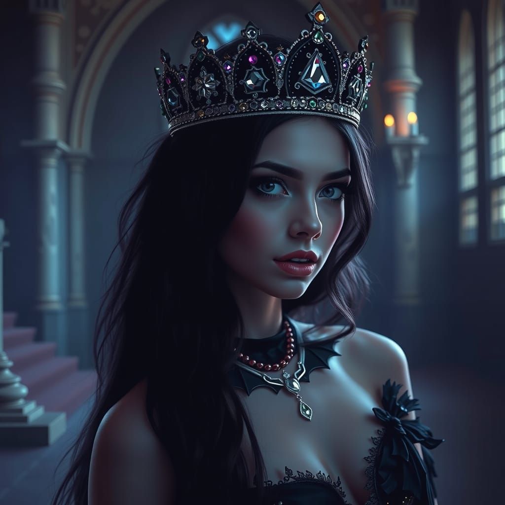 Gothic Princess in Ancient Castle