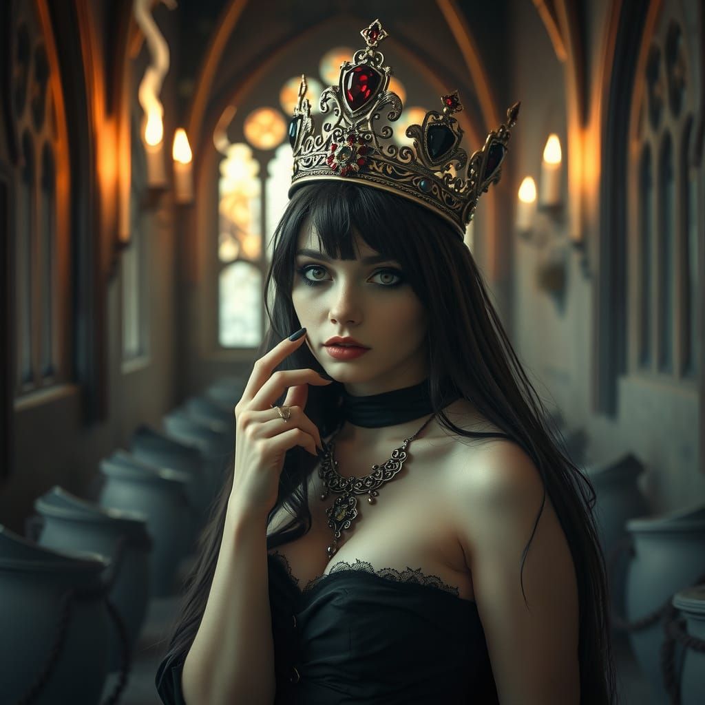 Ethereal Siren in Cyber Gothic Castle