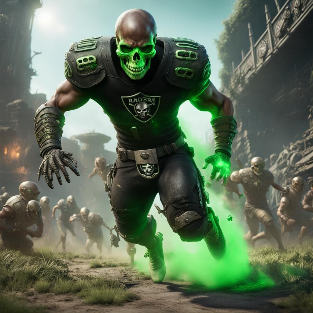 Raiders Team Skull with Glowing Eyes Fantasy Art