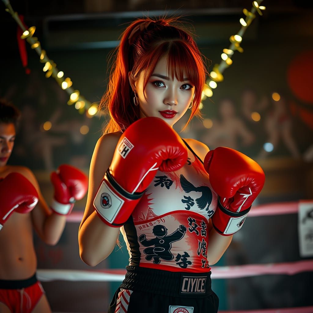 Festive Boxing Party with Japanese Woman