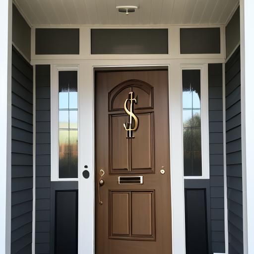 Front Door with Oversized Dollar Sign