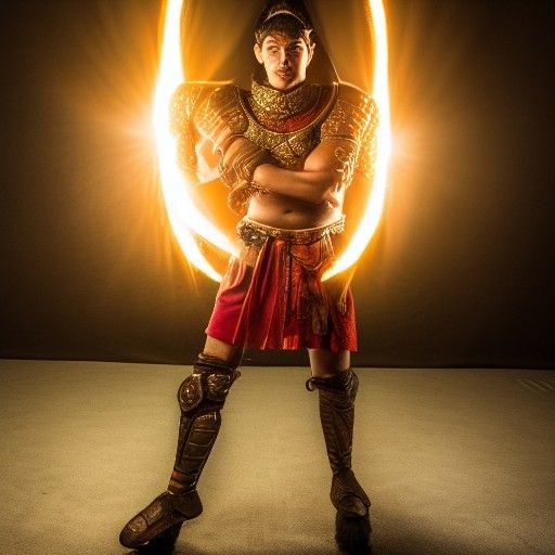 Mythical Lord of Light: Warrior in Natural Bokeh