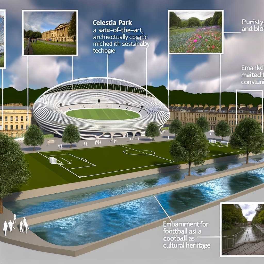 Futuristic Football Stadium by the River Avon