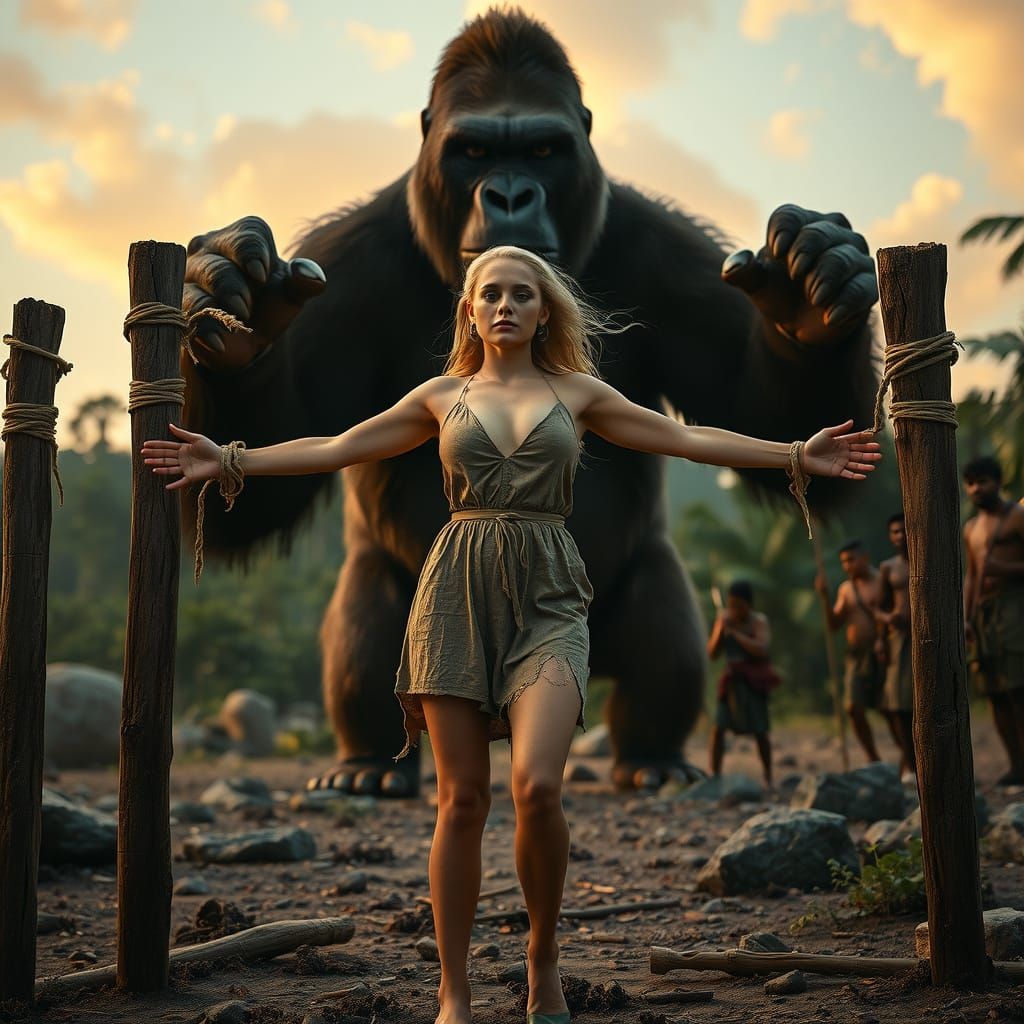 Jungle Captive: Margot Robbie and the Giant Gorilla