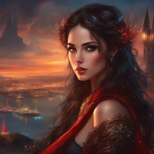 Futuristic Gothic Portrait of a Brazilian Girl