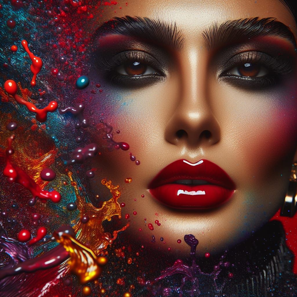 Dramatic Macro Shot of a Beautiful Woman's Face