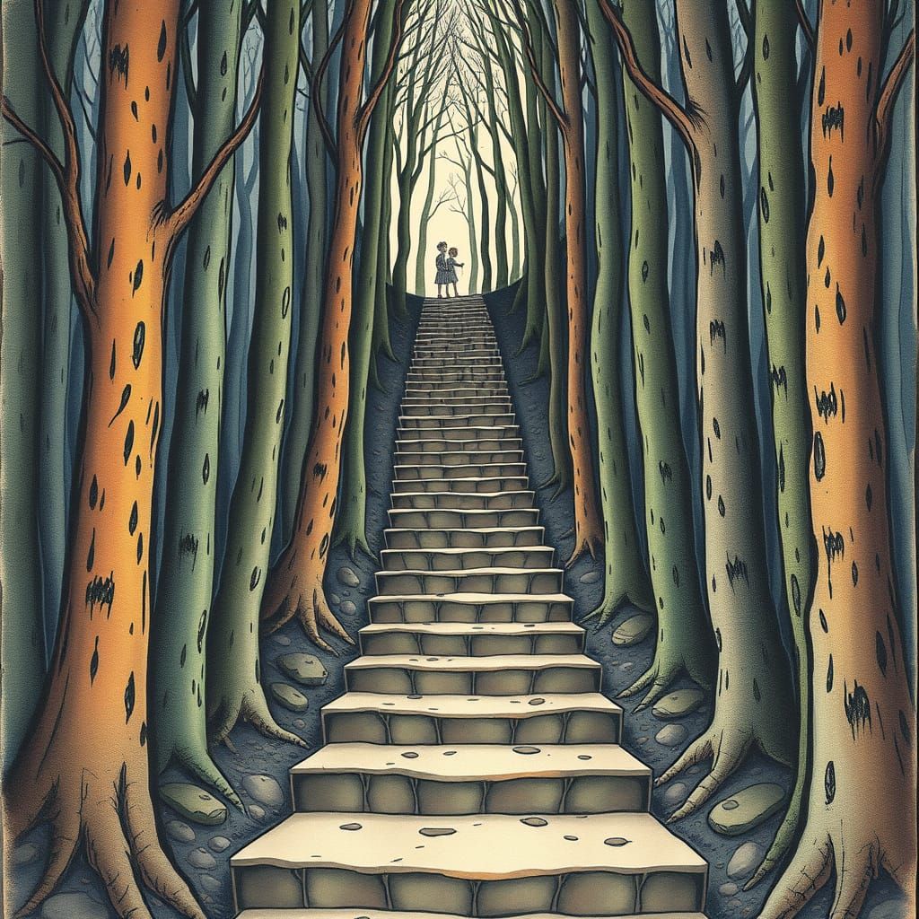 Whimsical Woods Staircase Leads to Infinity