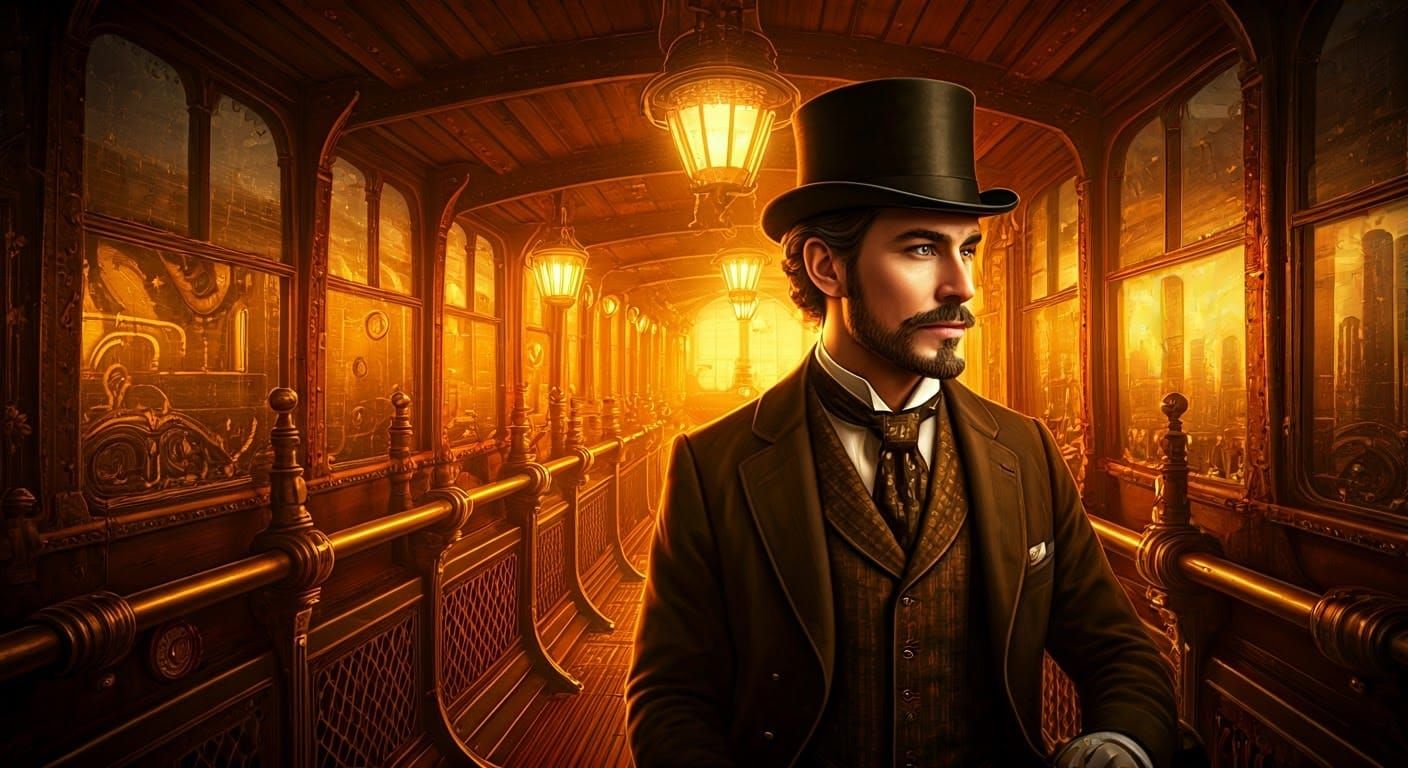 Victorian Gentleman in Steam-Powered Airship