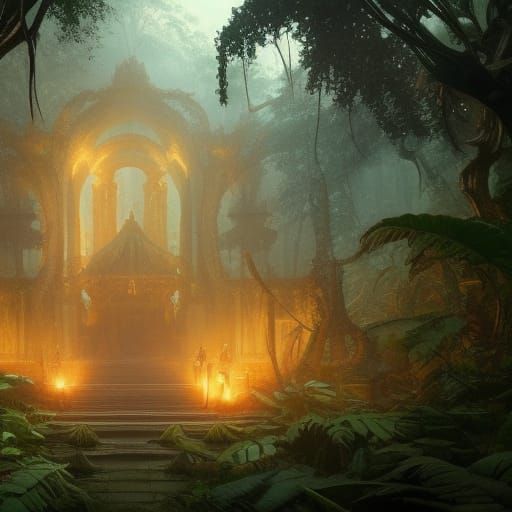 Jungle Temple: Dark Fantasy Concept Art