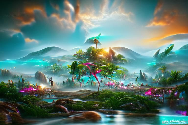 Paradise Landscape Concept Art in 8K Resolution