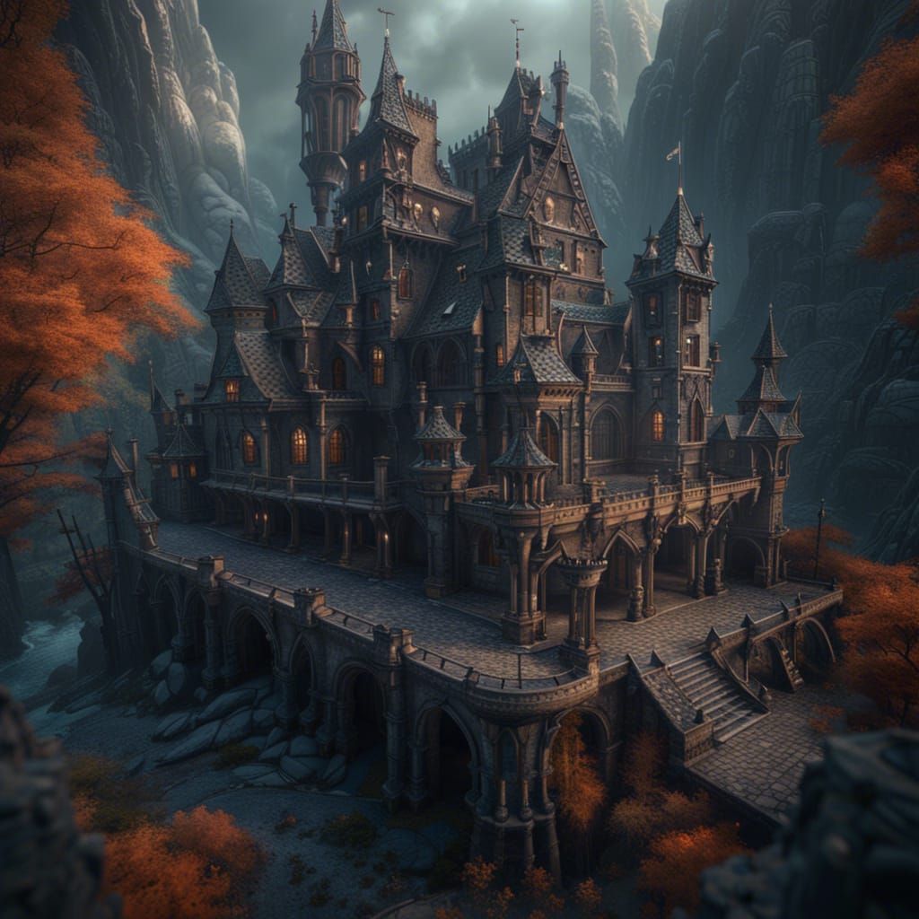 Fantastical Ghost Castle in Detailed Matte Painting