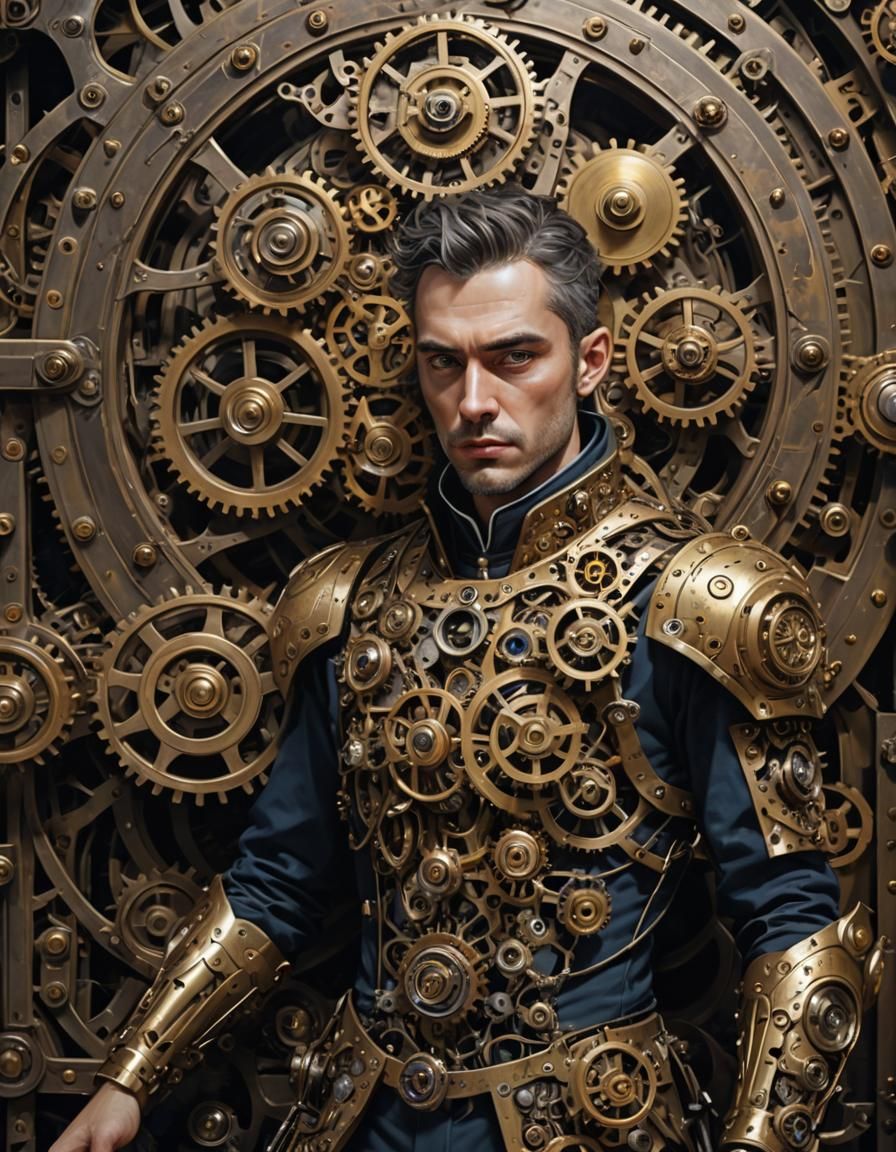 Clockwork Alchemist Transmuting Time, Hyperrealistic Sci-Fi ...