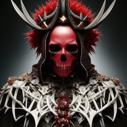Skull Queen with Crown of Thorns, Digital Art