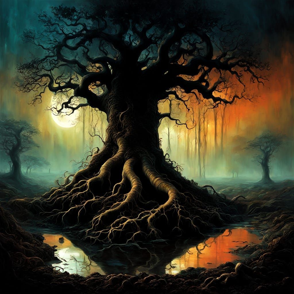 Tree Roots Shaped Like Boots in Enchanted Soil