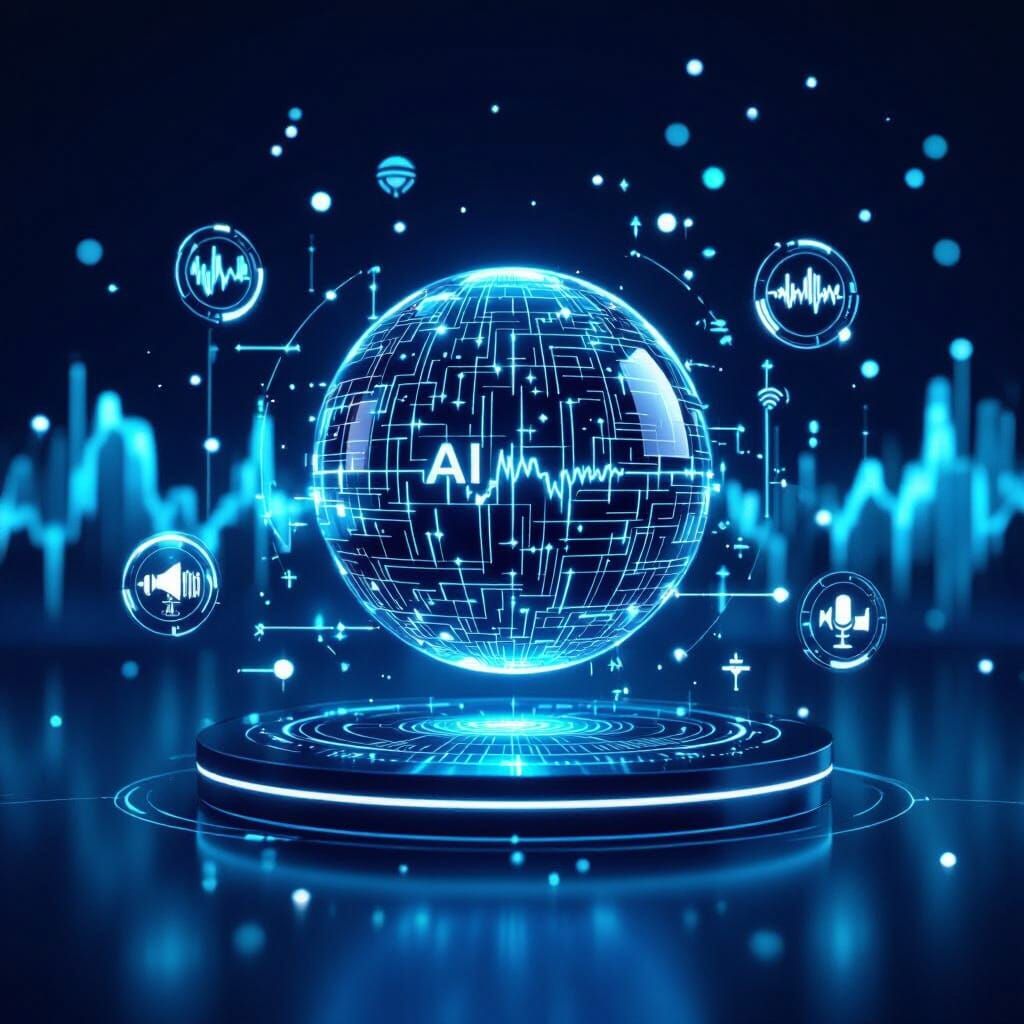 Futuristic AI Voice Assistant 3D Render