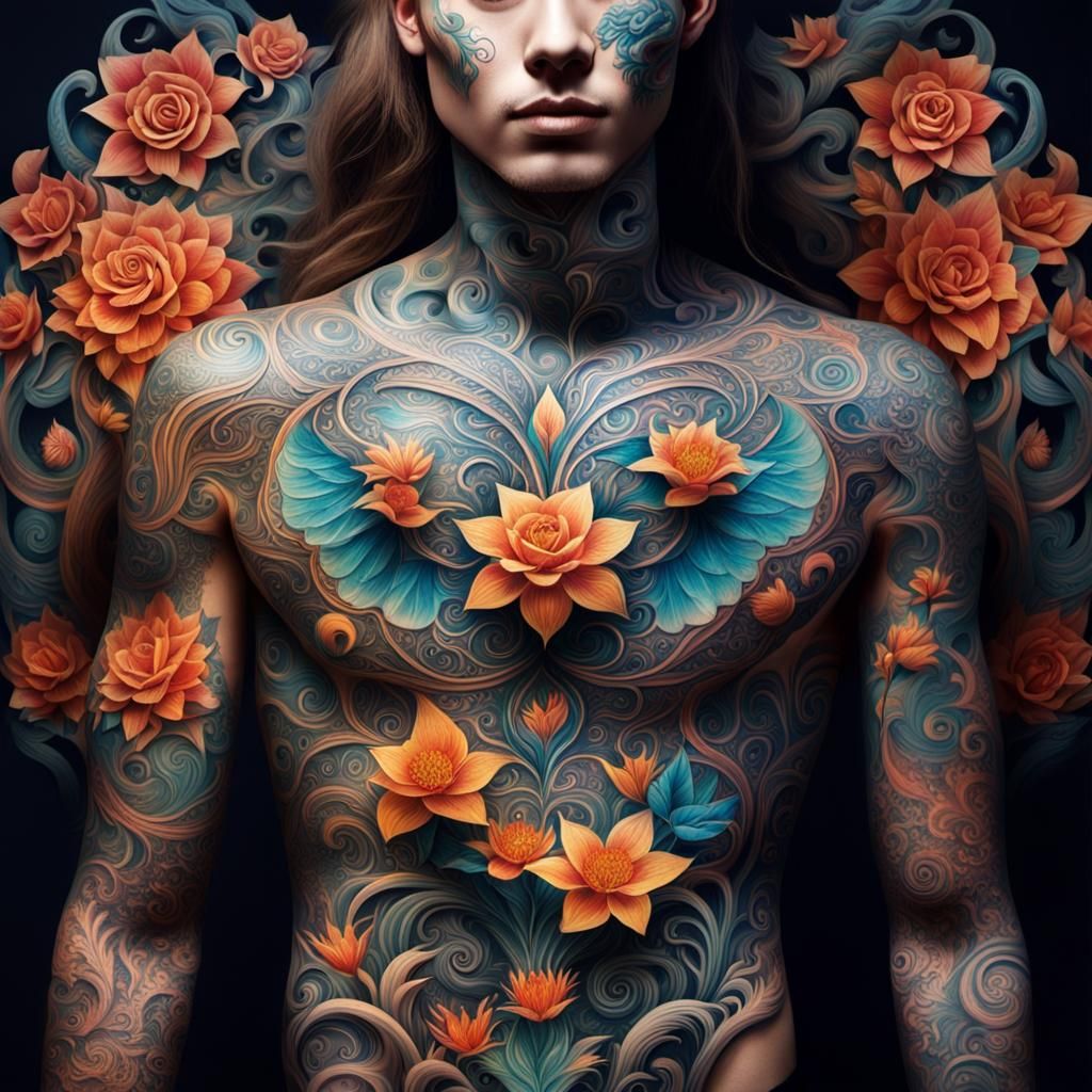 Intricate Full Body Tattoo Art Masterpiece
