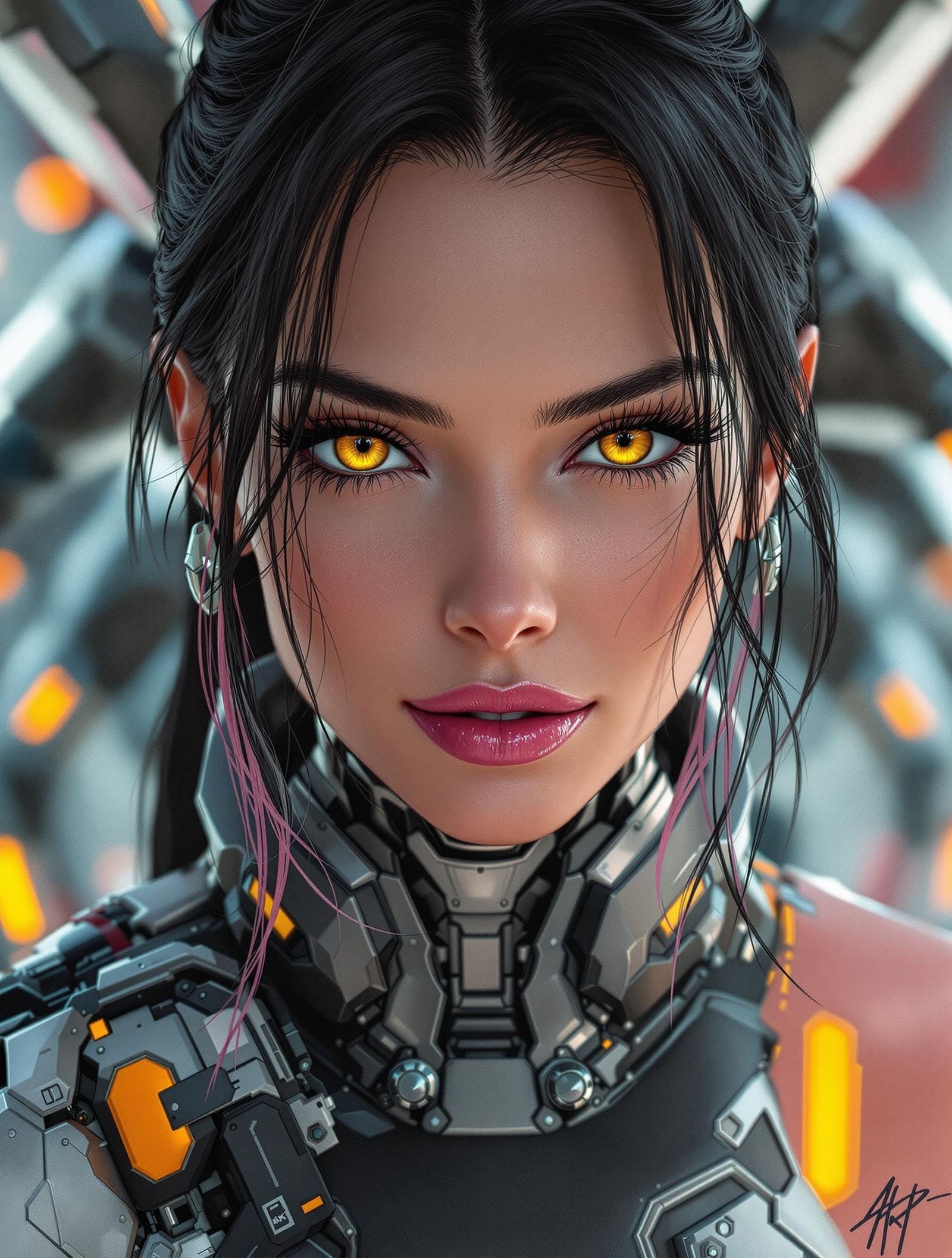 Cyberpunk Pilot Officer Portrait in Digital Illustration