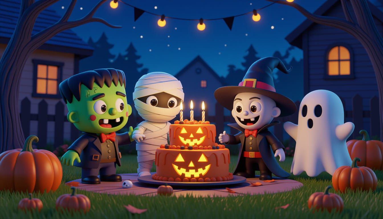 Halloween Birthday Party with Chibi Monsters