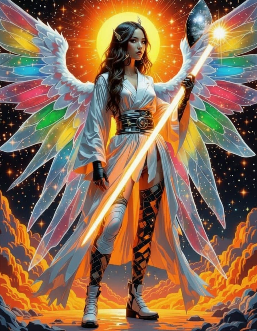 Mint Green Cosmic Background with Stars and Planets