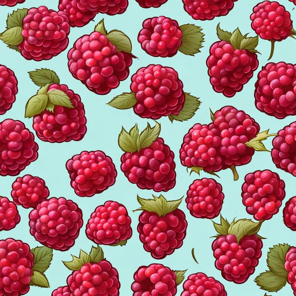 Fresh Ripe Raspberries Still Life