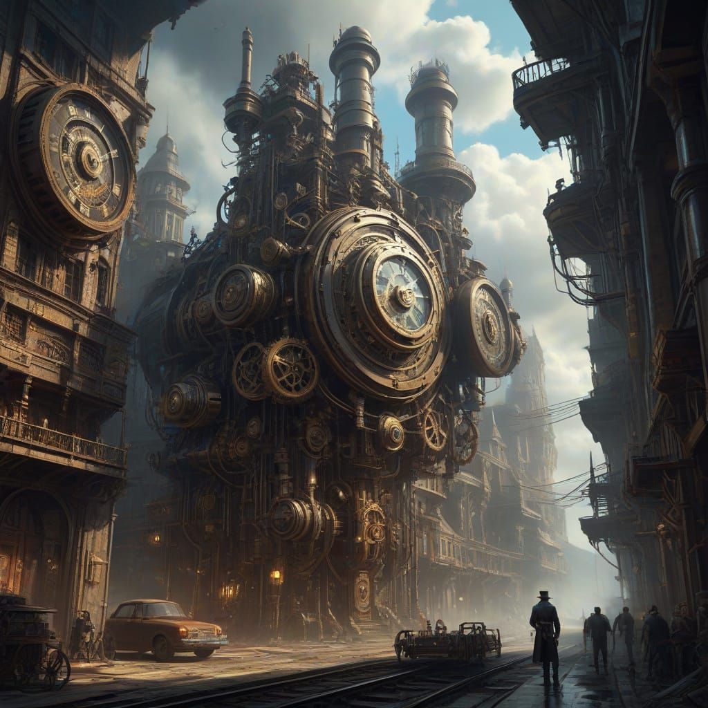 Steampunk Metropolis Rises From Misty Valley