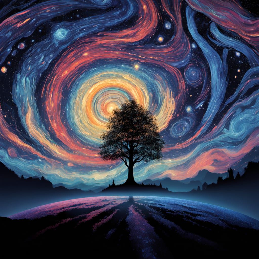 Whimsical Galaxy in Vibrant Colors