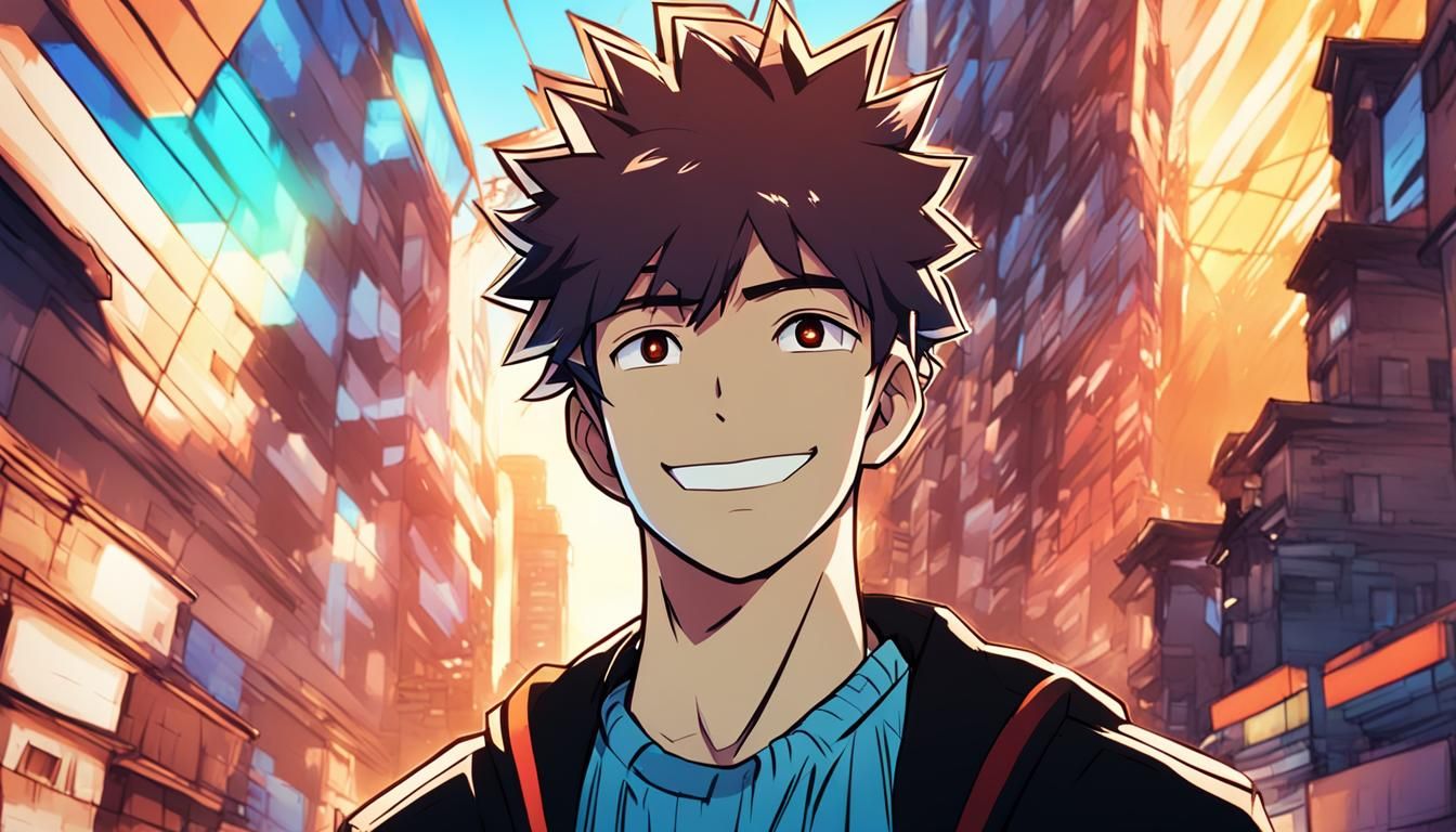 Anime Portrait of Bob the Rizzler at Sunset