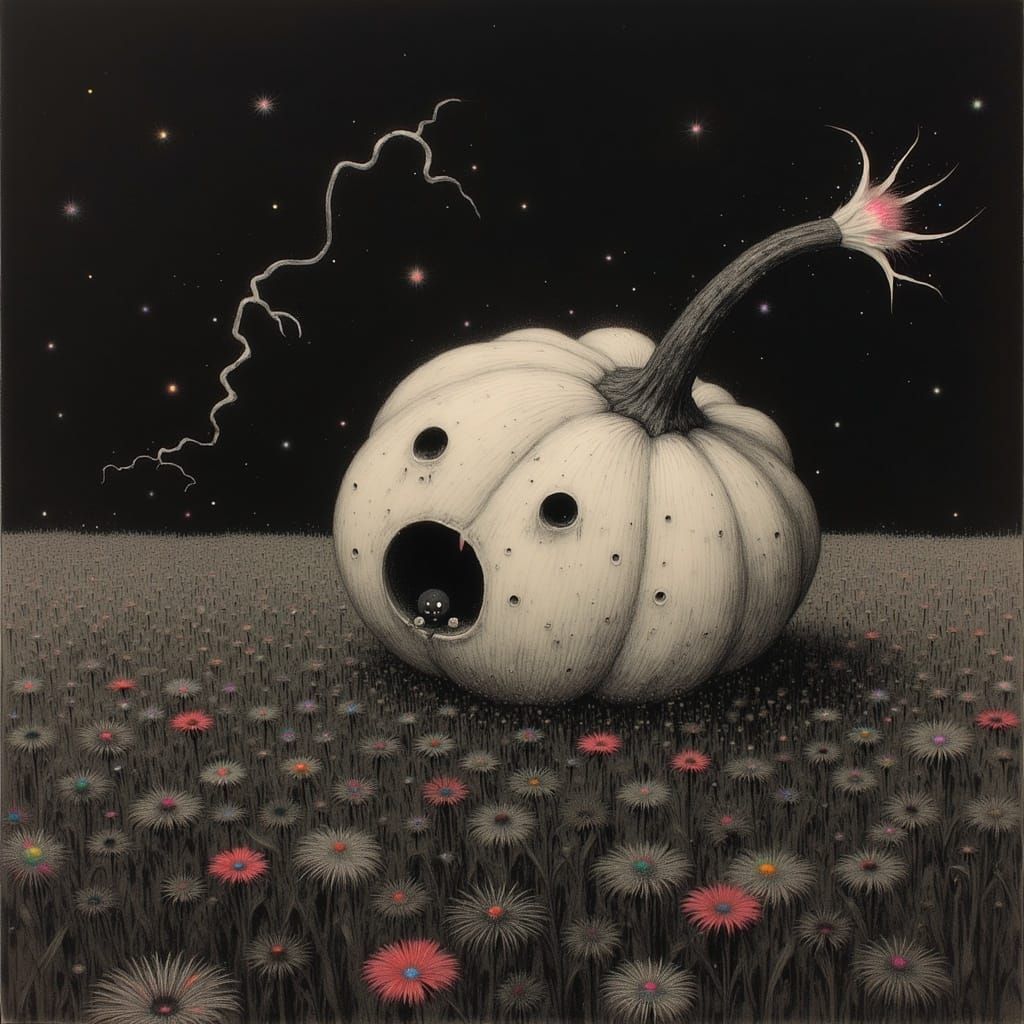 Halloween Pumpkin of Death in Gothic Horror Style