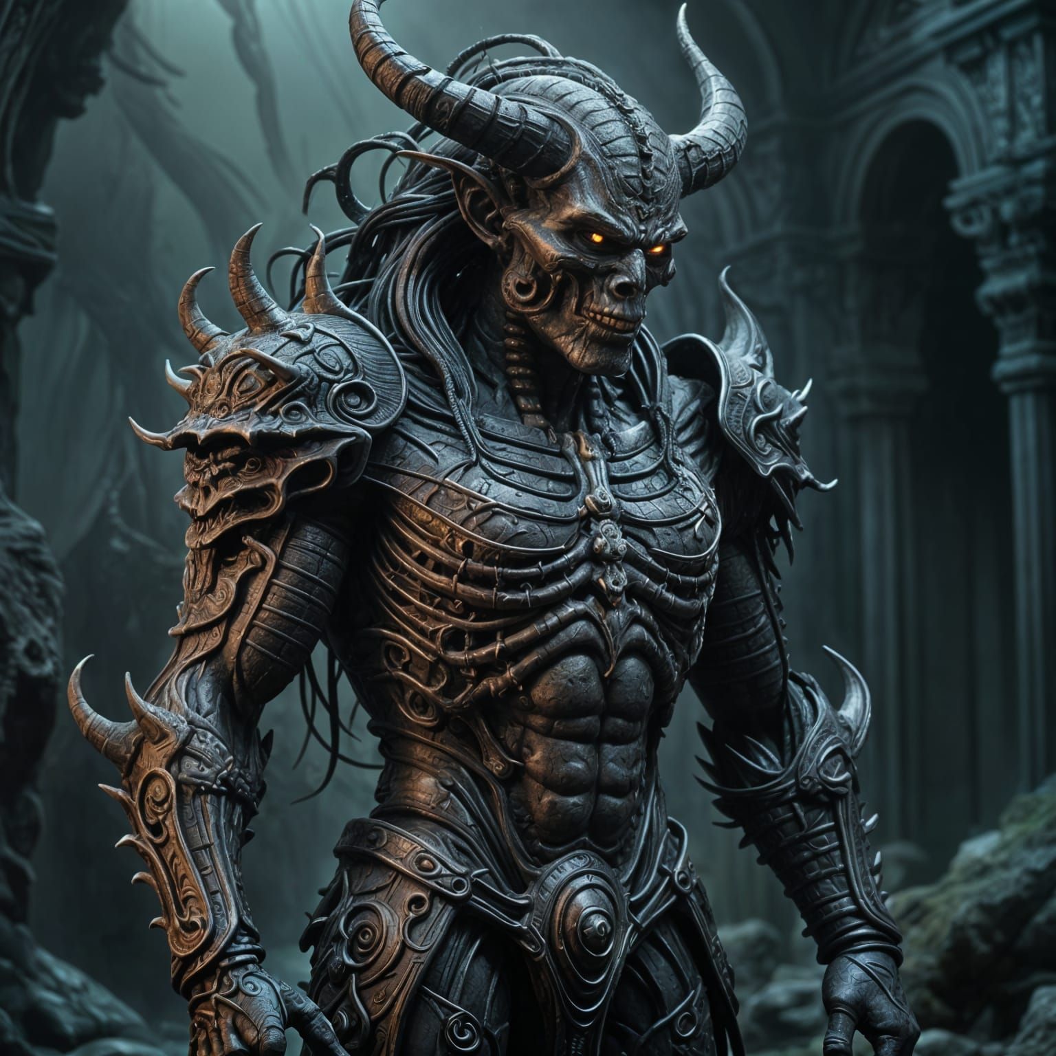 Eldritch Hybrid of Gorgon and Oni