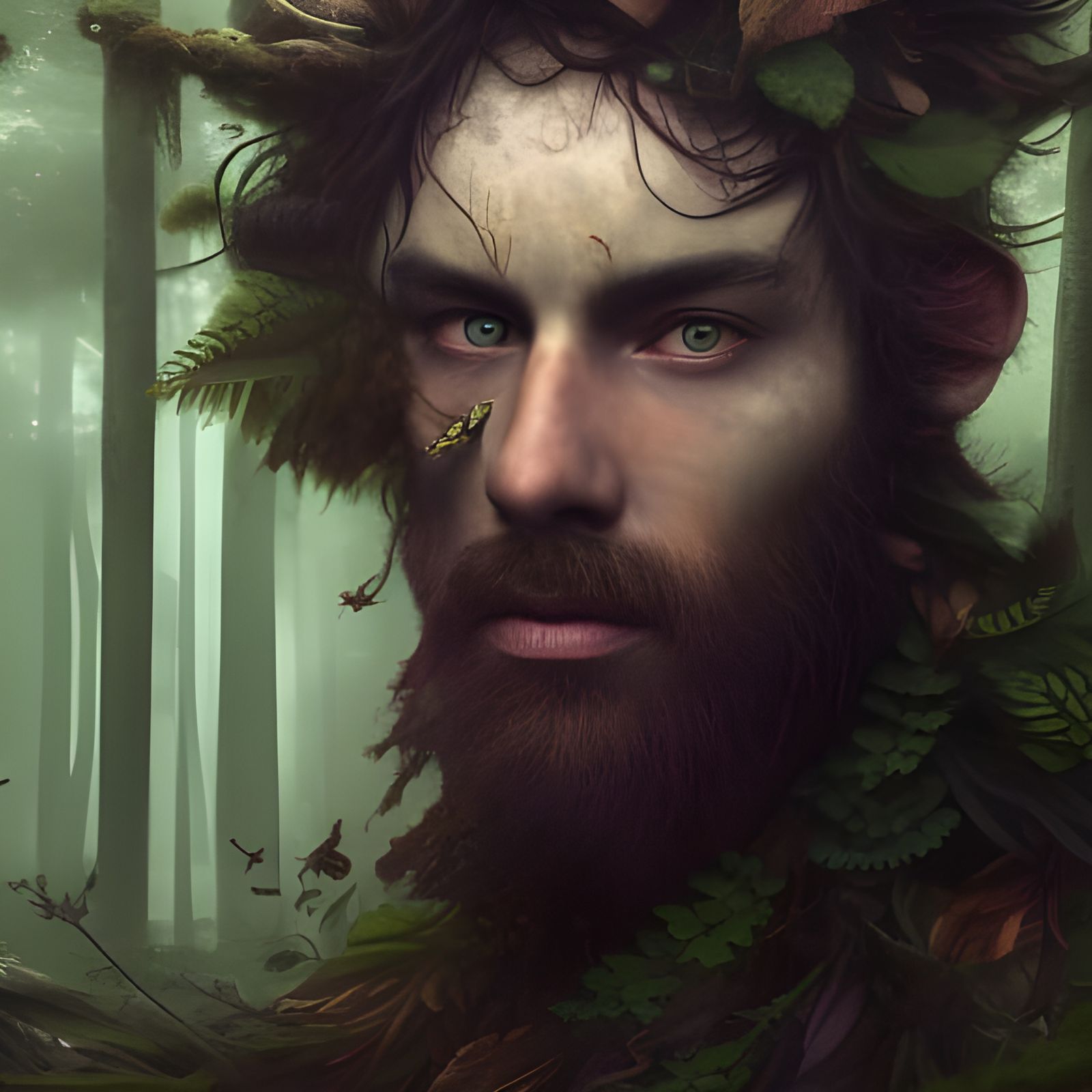 Detailed Forest Man Portrait in Fantasy Style